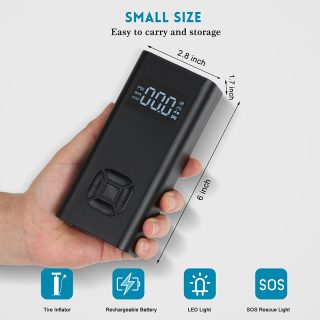 150 PSI Mini Air Compressor Tire Pump Built-in 4500mAh Rechargeable Battery Bicycle Motorcycle Tire Inflators - Image 3