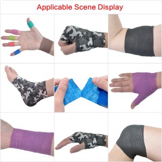 Colorful Sport Self Adhesive Elastic Bandage Wrap Tape Elastoplast For Knee Leg Finger Ankle Palm Shoulder