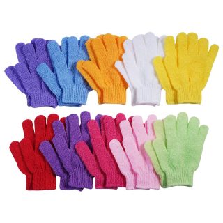 Luma Custom Nylon Five Fingers Mitt Massage Dead Skin Remover Body Exfoliator Gloves Body Scrubber Shower Exfoliating Bath Glove - Image 6