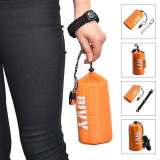 Outdoor Survival Camping Thermal Emergency Shelter Tent Life Bivy Bag Two Person - Image 3