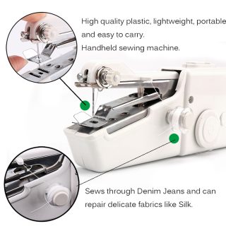 Portable Mini Hand Sewing Machine Quick Handy Stitch Sew Needlework Cordless Clothes Household Electric Sewing Machine - Image 3