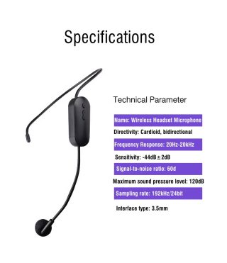 Factory Hot Selling Rechargeable Microphone Loudspeaker Interview Teaching Wearable Headset 2.4G Wireless Microphone - Image 3