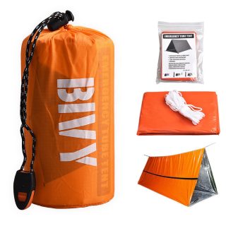 Outdoor Survival Camping Thermal Emergency Shelter Tent Life Bivy Bag Two Person