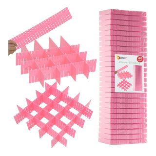 40pcs DIY Clothes Storage Organizer Separator Adjustable Drawer Dividers for Socks/ Underwear/ Makeup/ Kitchen/ Dresser - Image 6