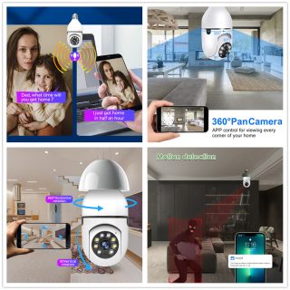 Factory Sale Night Vision New HD 360 Wifi 1080P CCTV Camera Light Bulb Security Surveillance Wifi IP PTZ Camera - Image 2