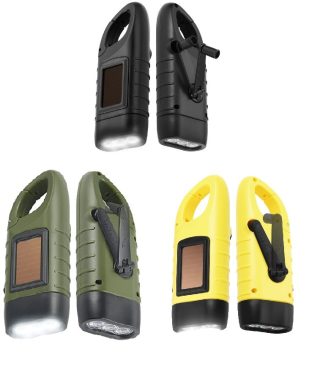 Hot selling portable outdoor multi-function solar charging led emergency hand cranked power flashlight - Image 2