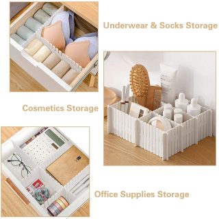 40pcs DIY Clothes Storage Organizer Separator Adjustable Drawer Dividers for Socks/ Underwear/ Makeup/ Kitchen/ Dresser - Image 3