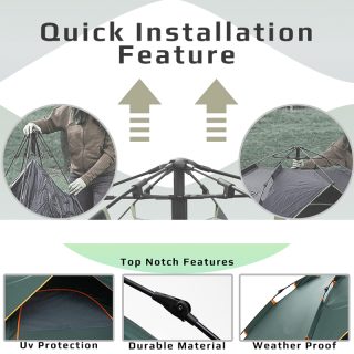 Instant pop-up tent Family camping 4-5people Double layer can be three uses Waterproof for outdoor Hiking Mountaineering - Image 3