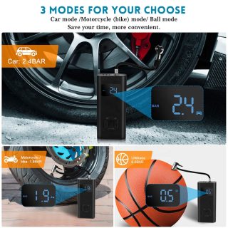 Best Sellers In Wheel Tire Digital Large LCD Screen with LED Light 6500mAh 150PSI Power Bank Electric Portable Air Pump for Car - Image 2