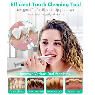 Home Use IPX7 Cordless Tooth Cleaner Calculus Plaque Tartar Remover Wireless Charging Ultrasonic Vibration LED Dental Scaler