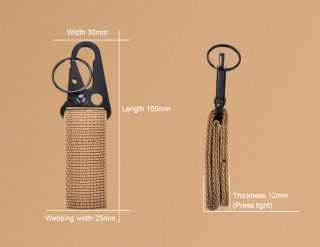 Outdoor 3 packs of Molle belt nylon belt accessories keychain carabiner rock climbing waist bag survival equipment - Image 5