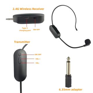 Factory Hot Selling Rechargeable Microphone Loudspeaker Interview Teaching Wearable Headset 2.4G Wireless Microphone - Image 2