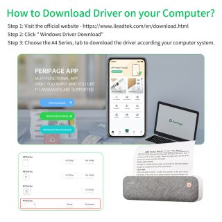 PeriPage wireless Bluetooth mini A4 Portable Inkless Thermal Printer for Document Photo Printing Gifts with Paper - Image 2